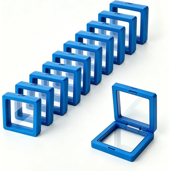 10 Pack Jewelry Gift Boxes 2.75 x 2.75 x 0.78 Inch Transparent Jewelry Box,Small Gift Boxes for Handmade Jewelry Earrings Necklaces Bracelets (blue)