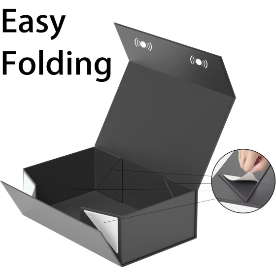Rectangular Foldable Magnetic Lid Gift Box 9.5x6x3 Inches, Perfect for Groomsman Proposal, Wedding, Christmas, Halloween & Birthday Gift Packaging