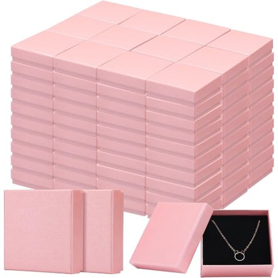 100 Pcs Jewelry Gift Boxes Bulk Small Cardboard Jewelry Box Kraft for Necklace Earring Bracelet