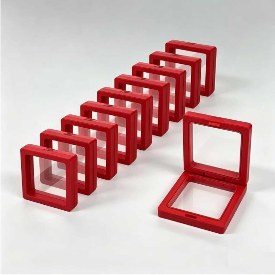 10 Pack Jewelry Gift Boxes 2.75 x 2.75 x 0.78 Inch Transparent Jewelry Box,Small Gift Boxes for Handmade Jewelry Earrings Necklaces Bracelets(Red)