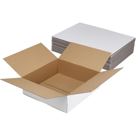 12x12x4 Shipping Boxes Set of 15, White Corrugated Cardboard Box for Small Business for Packaging Mailing Light Weight Items