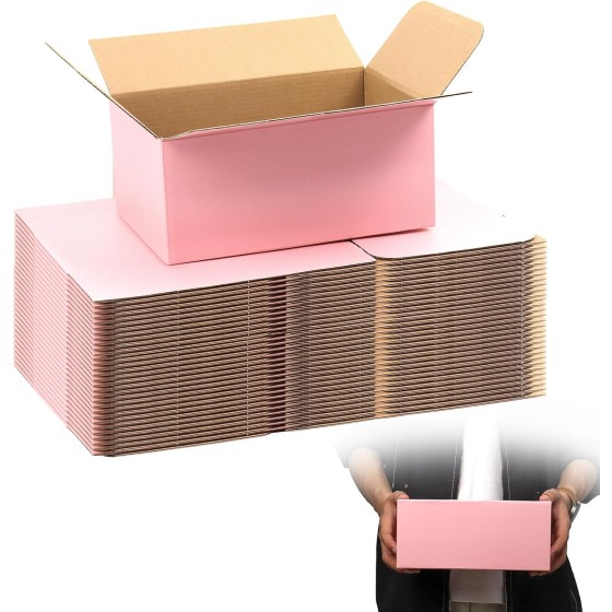 Pink Shipping Boxes, 30 Pack Mailing Boxes for Small Business, Corrugated Cardboard Boxes for Shipping, Packaging