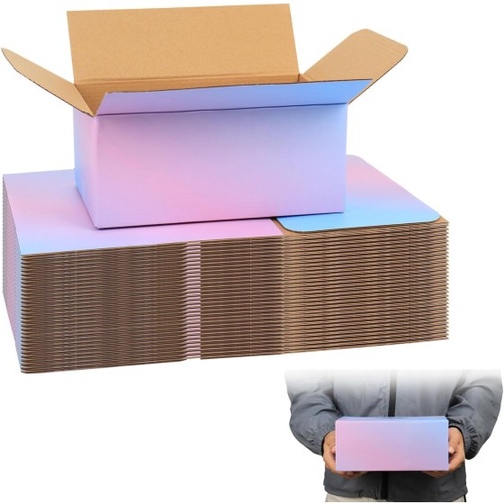 30 Pack Corrugated Cardboard Mailing Boxes for Small Business, Colorful Packing Boxes for Shipping & Packaging
