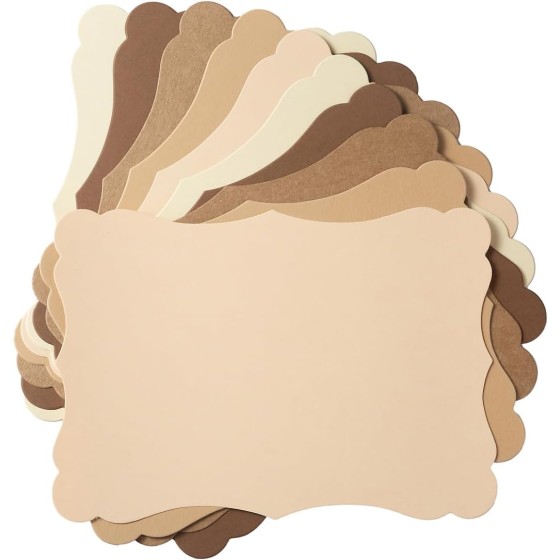 50 Pack Blank Kraft Greeting Cards, Brown, 5 Colors, 4x6IN | Thick Cardstock Paper, For DIY Gift Cards, Menus, Baby Shower Invitations, Wedding Invitations