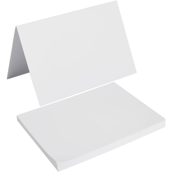 50 Pack Blank Folded Cardstock Cards, White, 4x6 | Blank Thank You Cards for Greeting Cards, Invitations, Place Cards, Wedding, All Occasion DIY