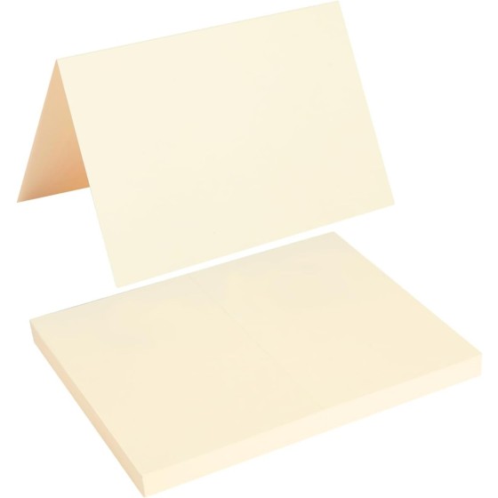 50 Pack Blank Folded Cardstock Cards, Cream Color, 4x6 | Blank Thank You Cards for Greeting Cards, Invitations, Place Cards, Wedding