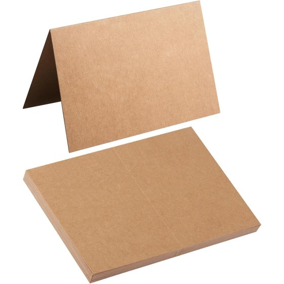 50 Pack Blank Folded Cardstock Cards, Brown, 4x6 | Blank Thank You Cards for Greeting Cards, Invitations, Place Cards, Wedding, All Occasion