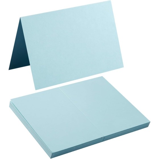 50 Pack Blank Folded Cardstock Cards, Light Blue, 4x6 | Blank Thank You Cards for Greeting Cards, Invitations, Place Cards, Wedding