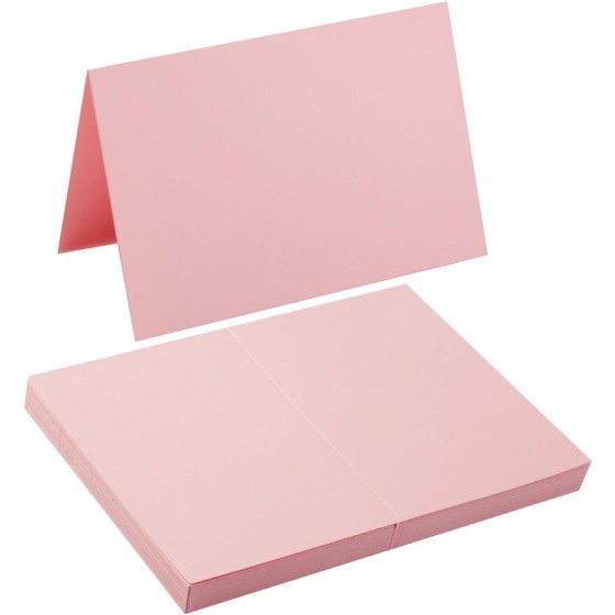 50 Pack Blank Folded Cardstock Cards, Pink, 4x6 | Blank Thank You Cards for Greeting Cards, Invitations, Place Cards, Wedding