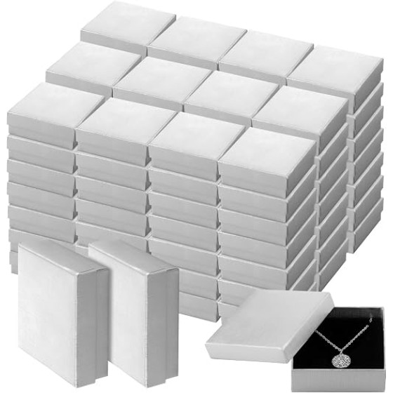 100 Pcs Jewelry Gift Boxes Bulk Small Cardboard Jewelry Box Kraft for Necklace Earring Bracelet